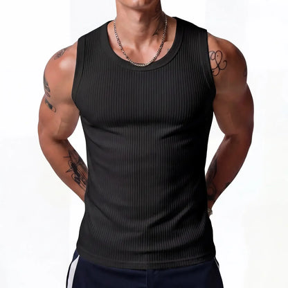 Men's Wide Strap Ribbed Tank Top