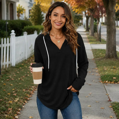 Women's Plaid Hoodie Tunic Top – Oversized Soft Pullover
