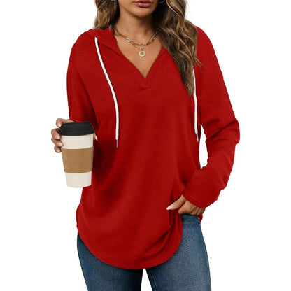 Women's Plaid Hoodie Tunic Top – Oversized Soft Pullover