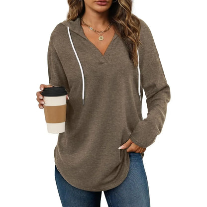Women's Plaid Hoodie Tunic Top – Oversized Soft Pullover