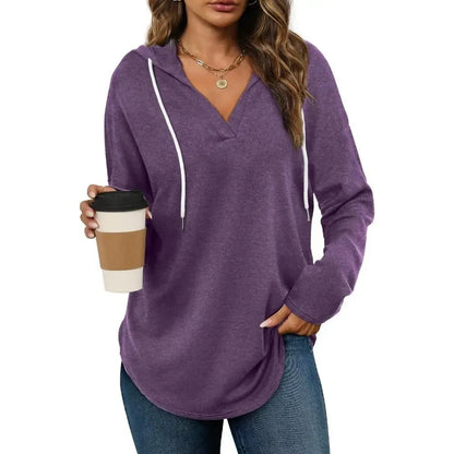 Women's Plaid Hoodie Tunic Top – Oversized Soft Pullover
