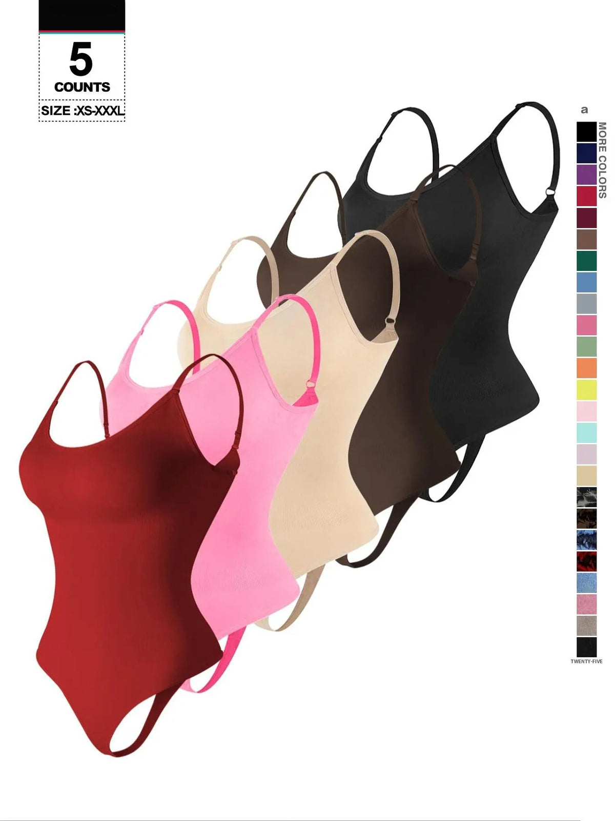 Seamless Shaping Body Sculpting Compression Fit Shapewear Spaghetti Strap Bodysuit