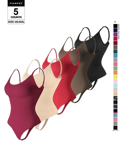 Seamless Shaping Body Sculpting Compression Fit Shapewear Spaghetti Strap Bodysuit