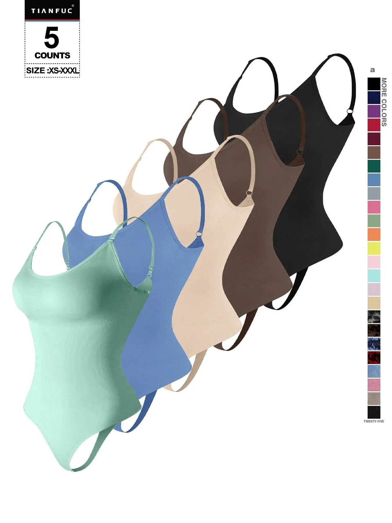 Seamless Shaping Body Sculpting Compression Fit Shapewear Spaghetti Strap Bodysuit