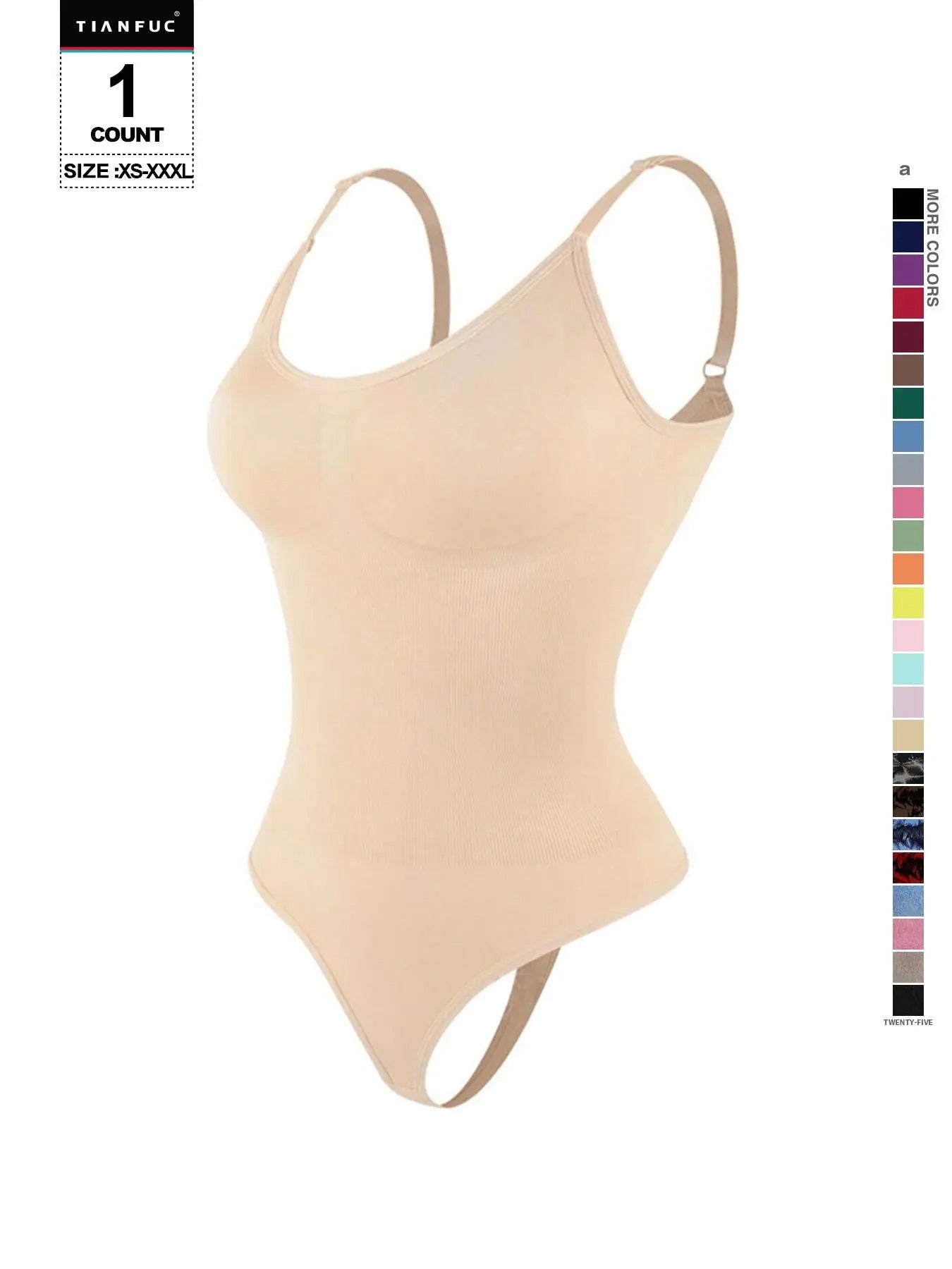 Seamless Shaping Body Sculpting Compression Fit Shapewear Spaghetti Strap Bodysuit