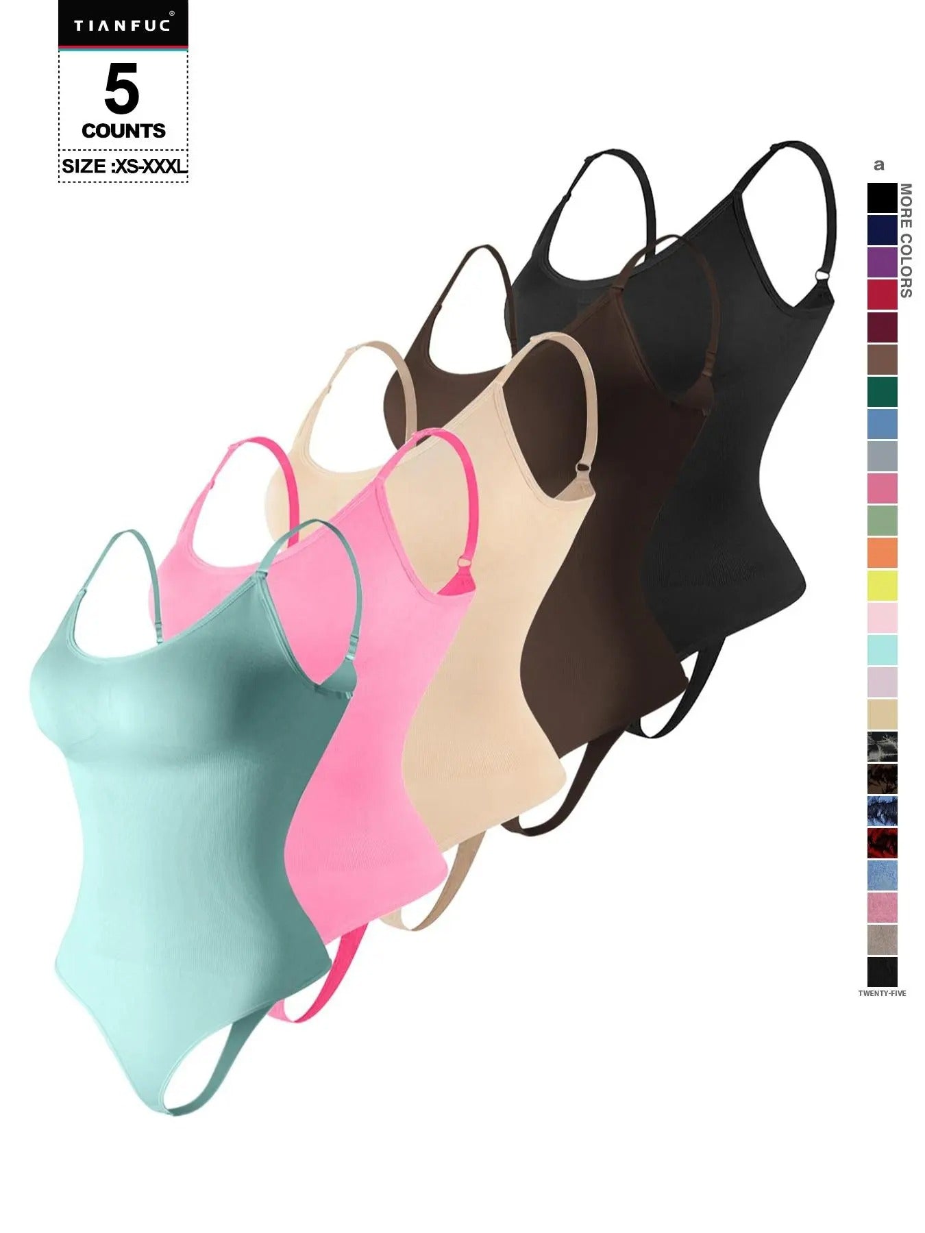Seamless Shaping Body Sculpting Compression Fit Shapewear Spaghetti Strap Bodysuit