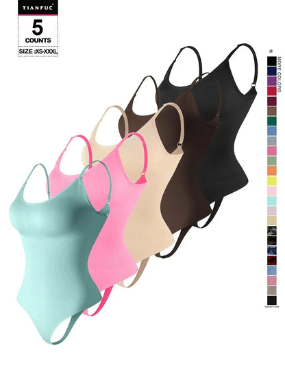 Seamless Shaping Body Sculpting Compression Fit Shapewear Spaghetti Strap Bodysuit