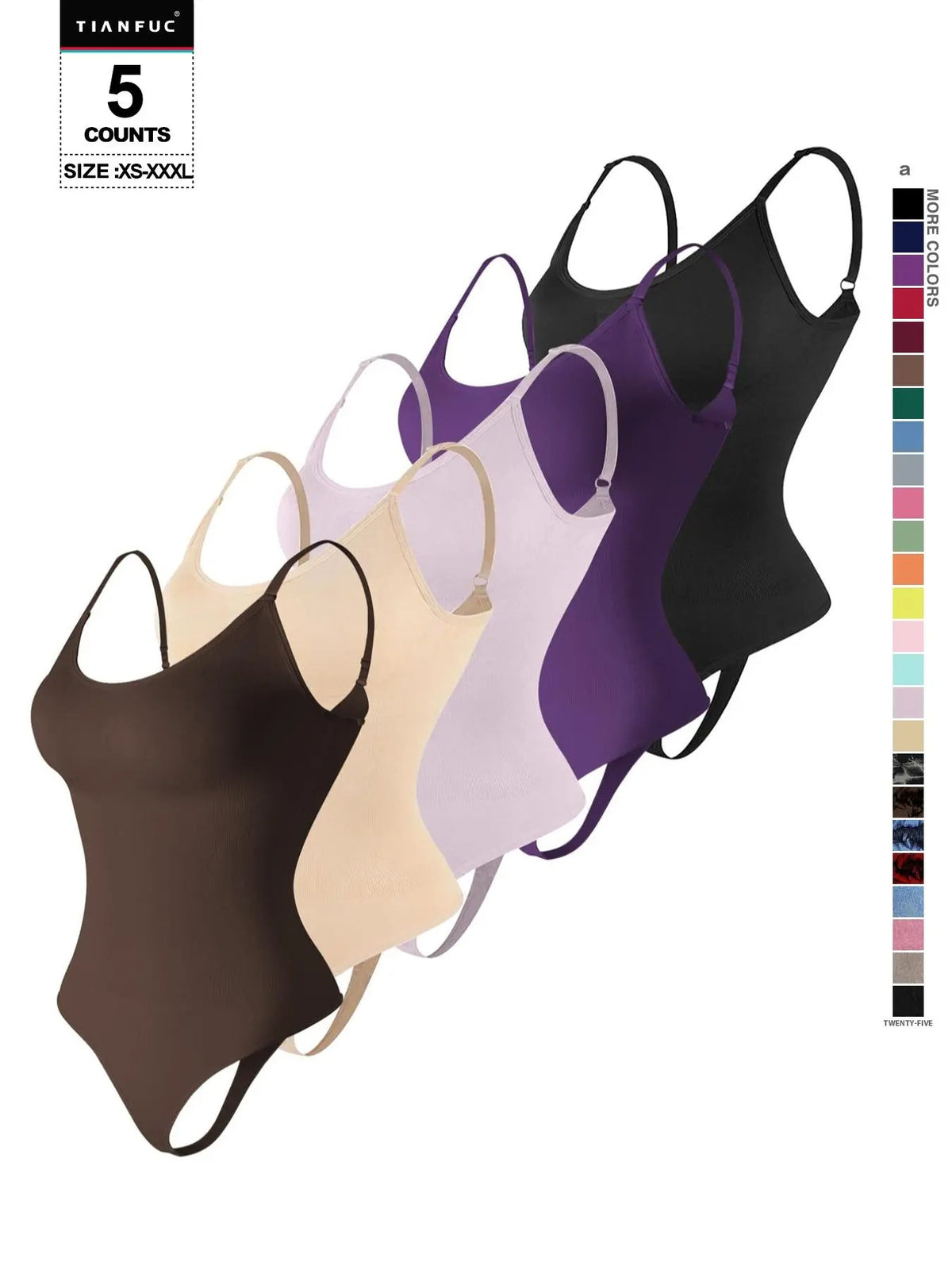 Seamless Shaping Body Sculpting Compression Fit Shapewear Spaghetti Strap Bodysuit