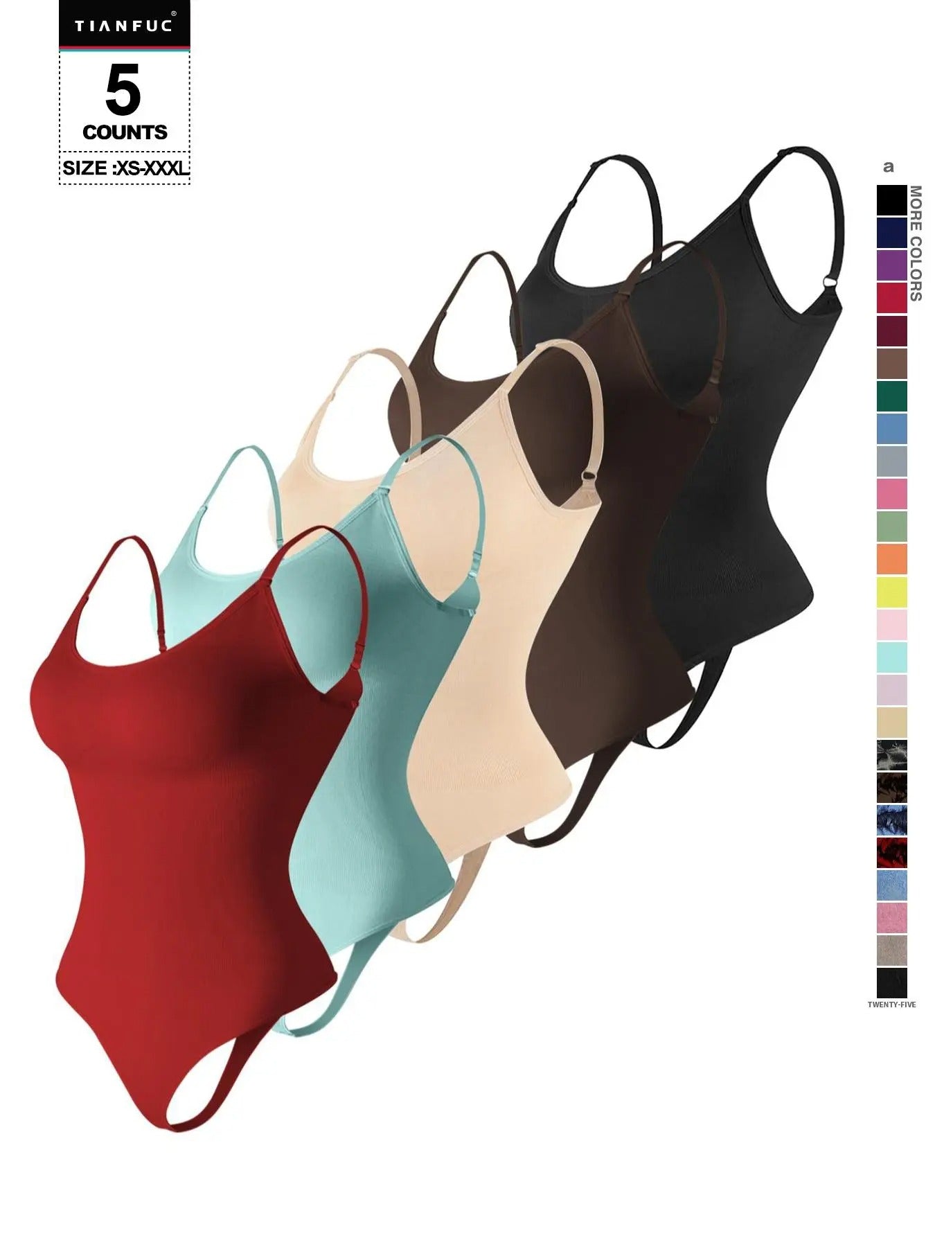 Seamless Shaping Body Sculpting Compression Fit Shapewear Spaghetti Strap Bodysuit