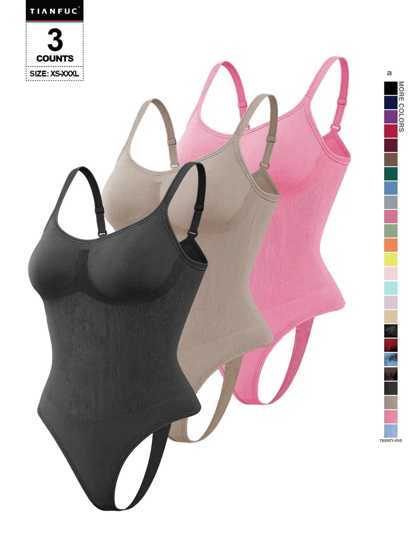 Seamless Shaping Body Sculpting Compression Fit Shapewear Spaghetti Strap Bodysuit