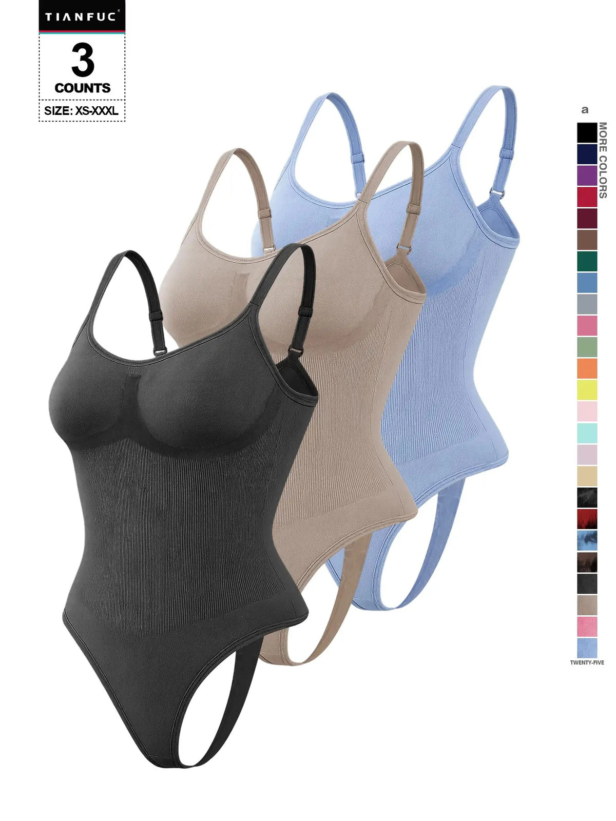 Seamless Shaping Body Sculpting Compression Fit Shapewear Spaghetti Strap Bodysuit