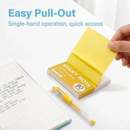 Transparent Pull-Out Glitter Sticky Notes (12 Boxes, 960 Total) - Office Stationery, Back to School Essentials, Student Study Notes, Strong Adhesion, Quality Paper, 80 Per Pad, 50 Reuses, No Residue Desk Accessory, School Supplies Shopping Item