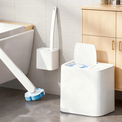 Disposable Toilet Brush, Toilet Bowl Wand Holder Set with 24PCS Cleaner Refills