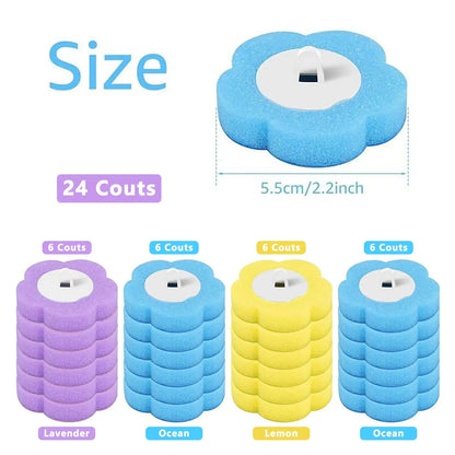Disposable Toilet Brush, Toilet Bowl Wand Holder Set with 24PCS Cleaner Refills
