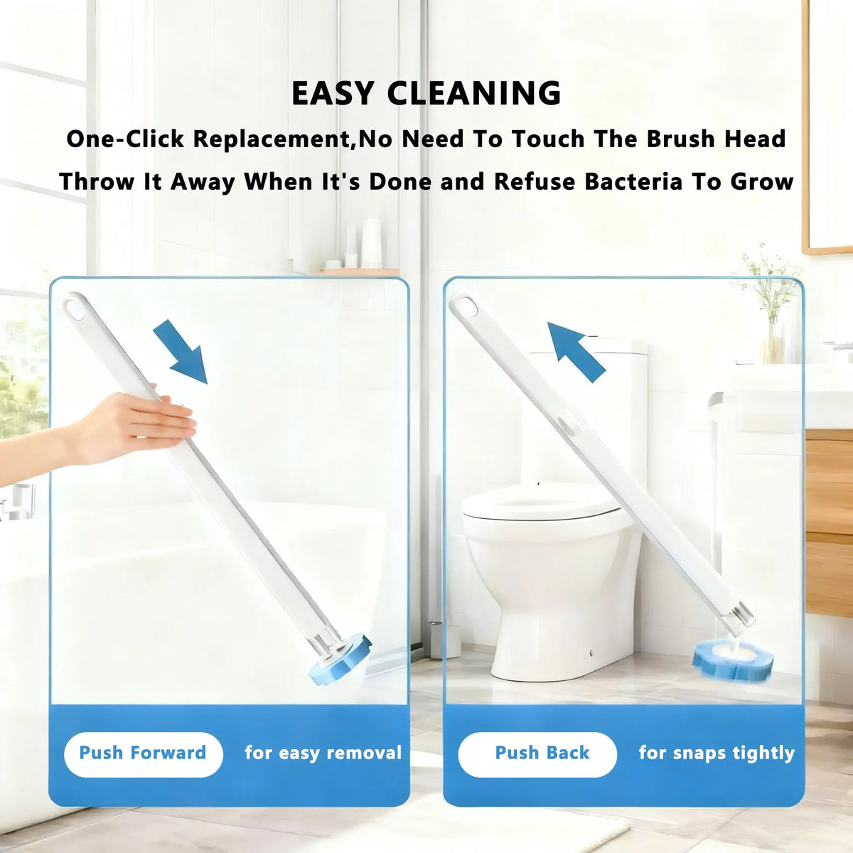 Disposable Toilet Brush, Toilet Bowl Wand Holder Set with 24PCS Cleaner Refills