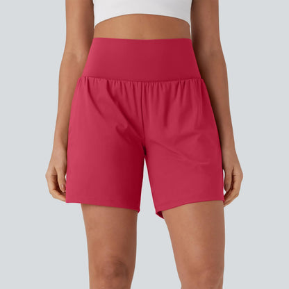 Super High Waisted 2-in-1 InstantCool Yoga Shorts 7" with Pockets Set