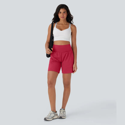 Super High Waisted 2-in-1 InstantCool Yoga Shorts 7" with Pockets Set