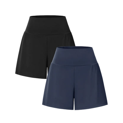 Super High Waisted 2-in-1 InstantCool Yoga Shorts 7" with Pockets Set
