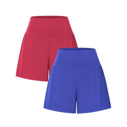Super High Waisted 2-in-1 InstantCool Yoga Shorts 7" with Pockets Set
