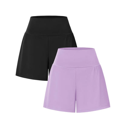 Super High Waisted 2-in-1 InstantCool Yoga Shorts 7" with Pockets Set