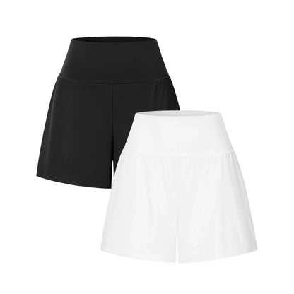 Super High Waisted 2-in-1 InstantCool Yoga Shorts 7" with Pockets Set