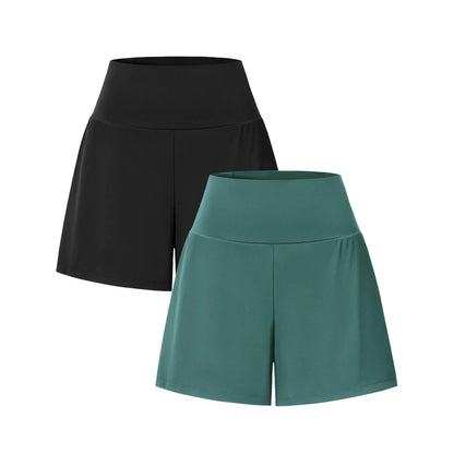 Super High Waisted 2-in-1 InstantCool Yoga Shorts 7" with Pockets Set