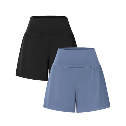 Super High Waisted 2-in-1 InstantCool Yoga Shorts 7" with Pockets Set