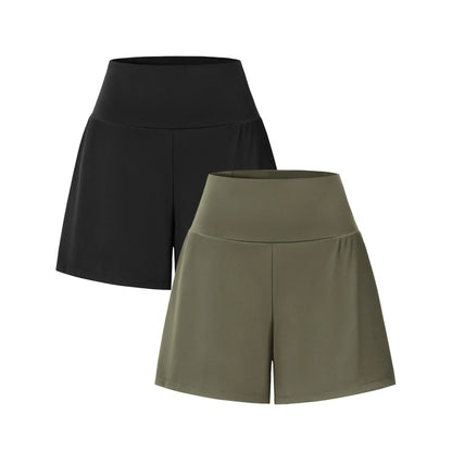 Super High Waisted 2-in-1 InstantCool Yoga Shorts 7" with Pockets Set
