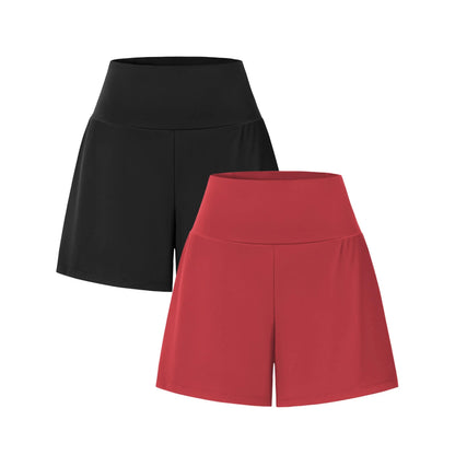 Super High Waisted 2-in-1 InstantCool Yoga Shorts 7" with Pockets Set