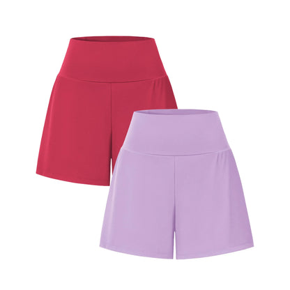 Super High Waisted 2-in-1 InstantCool Yoga Shorts 7" with Pockets Set