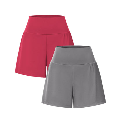 Super High Waisted 2-in-1 InstantCool Yoga Shorts 7" with Pockets Set