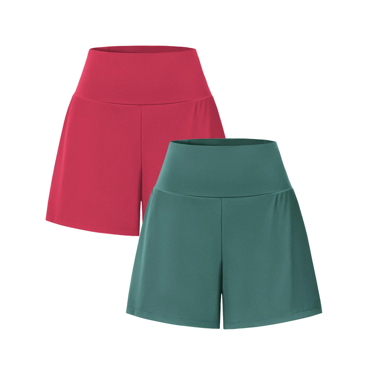 Super High Waisted 2-in-1 InstantCool Yoga Shorts 7" with Pockets Set