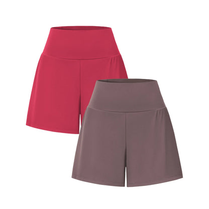 Super High Waisted 2-in-1 InstantCool Yoga Shorts 7" with Pockets Set