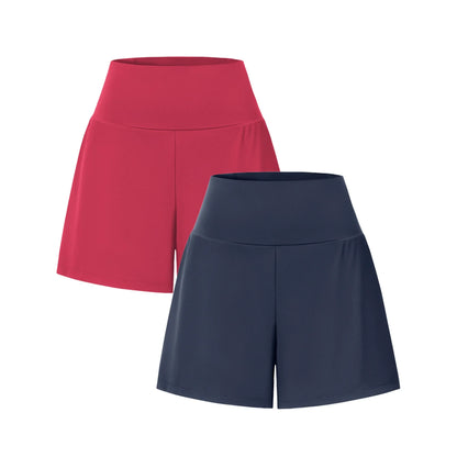 Super High Waisted 2-in-1 InstantCool Yoga Shorts 7" with Pockets Set