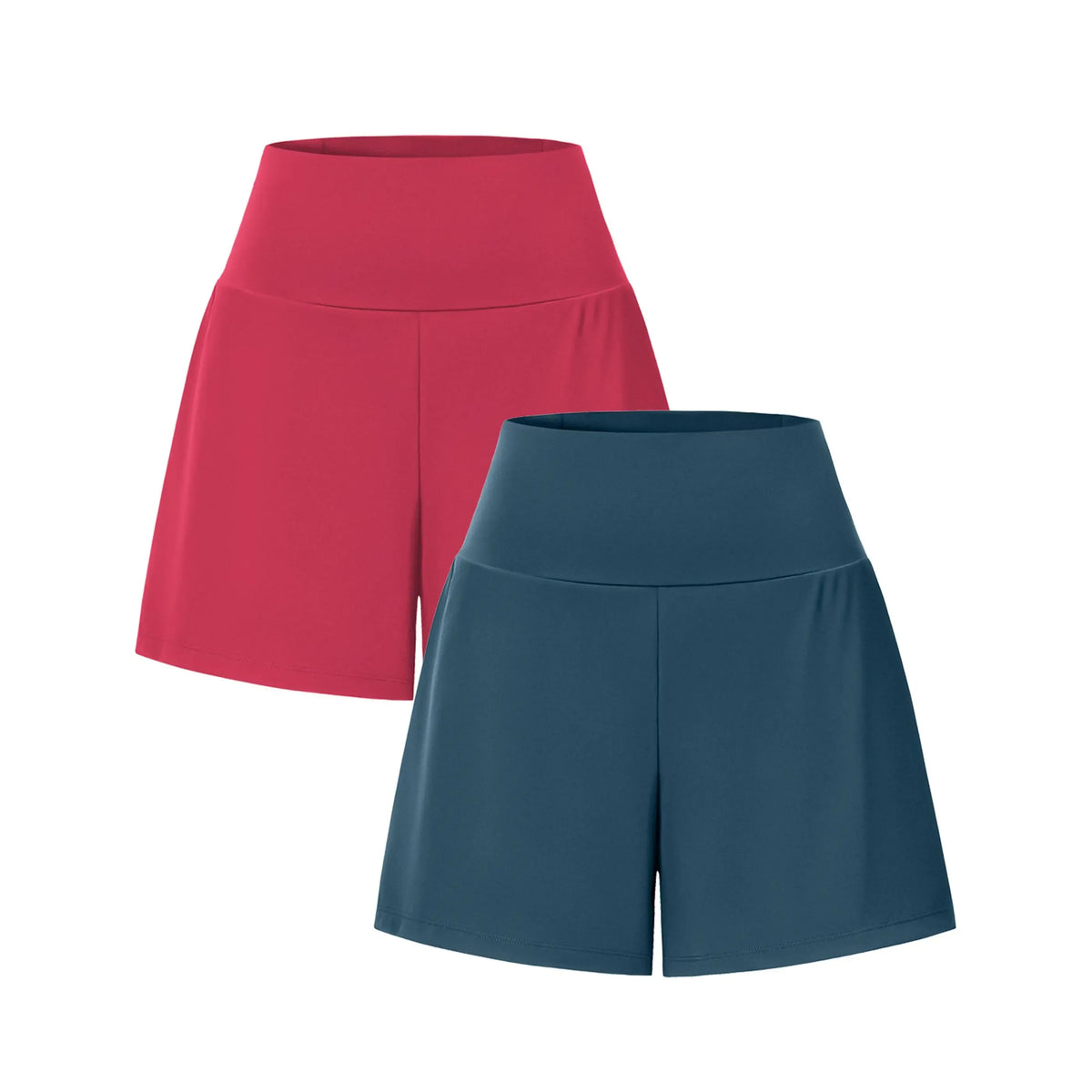 Super High Waisted 2-in-1 InstantCool Yoga Shorts 7" with Pockets Set