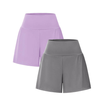 Super High Waisted 2-in-1 InstantCool Yoga Shorts 7" with Pockets Set