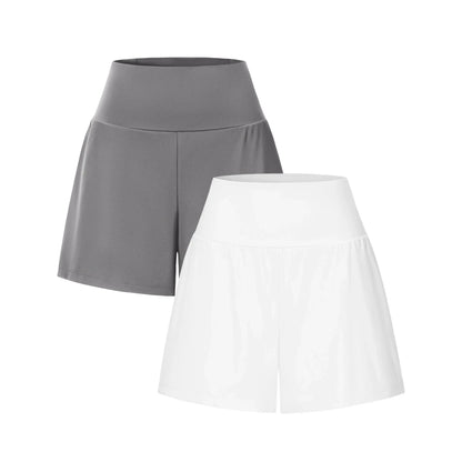 Super High Waisted 2-in-1 InstantCool Yoga Shorts 7" with Pockets Set