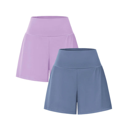 Super High Waisted 2-in-1 InstantCool Yoga Shorts 7" with Pockets Set