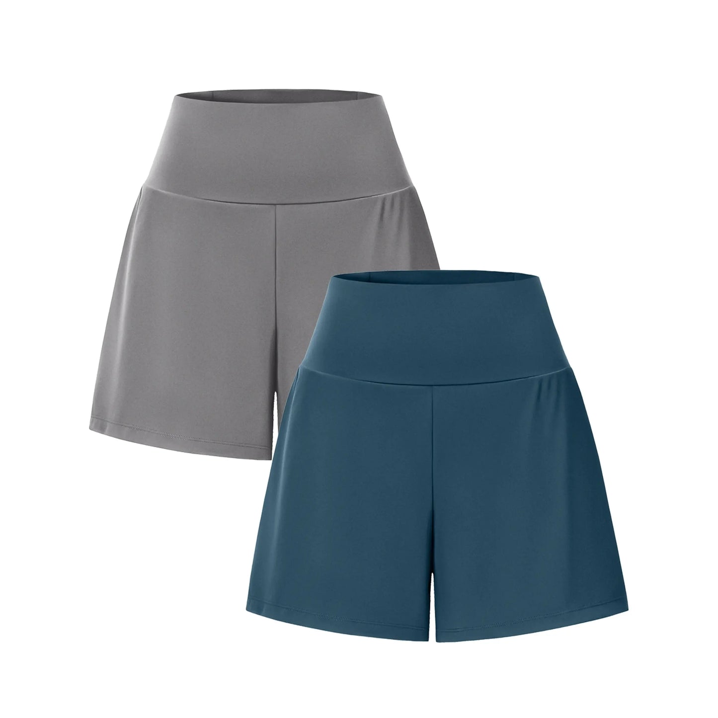 Super High Waisted 2-in-1 InstantCool Yoga Shorts 7" with Pockets Set