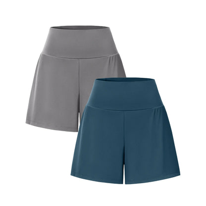 Super High Waisted 2-in-1 InstantCool Yoga Shorts 7" with Pockets Set