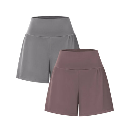 Super High Waisted 2-in-1 InstantCool Yoga Shorts 7" with Pockets Set