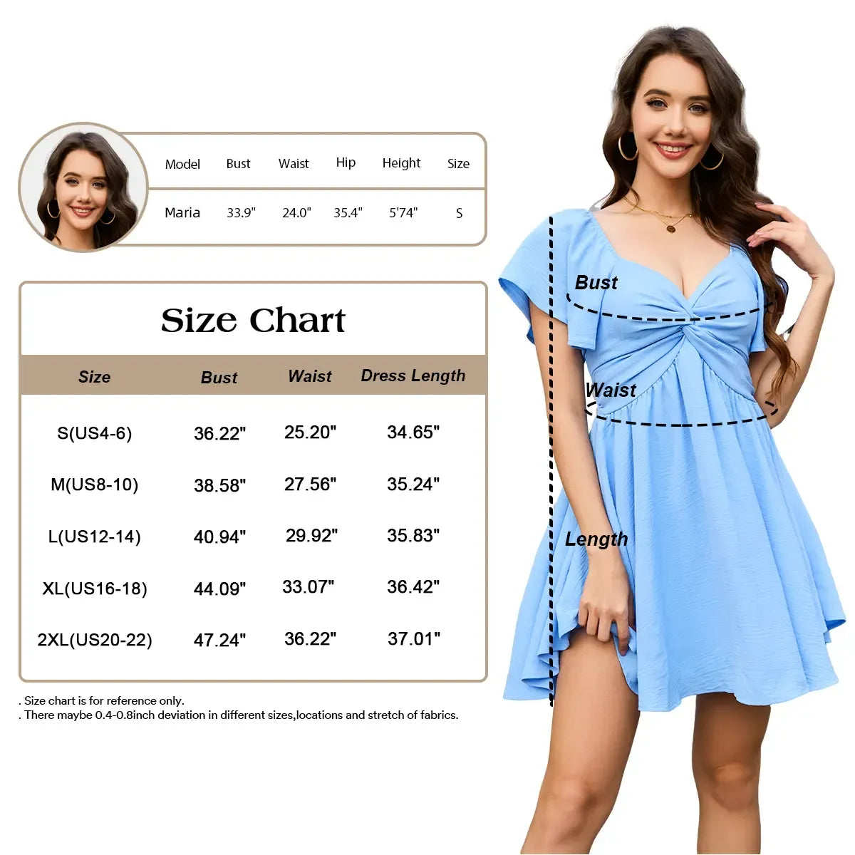 Women's Summer Sweetheart NecklineKnot Front Flowy Mini Chiffon Dresses , Flutter Sleeve, Tie-Back, A-Line Cut, No Scratchy, No Sheer, Wedding Guest,Bridal Shower, Church, Party, Casual, or Daily Wear, Summervibes