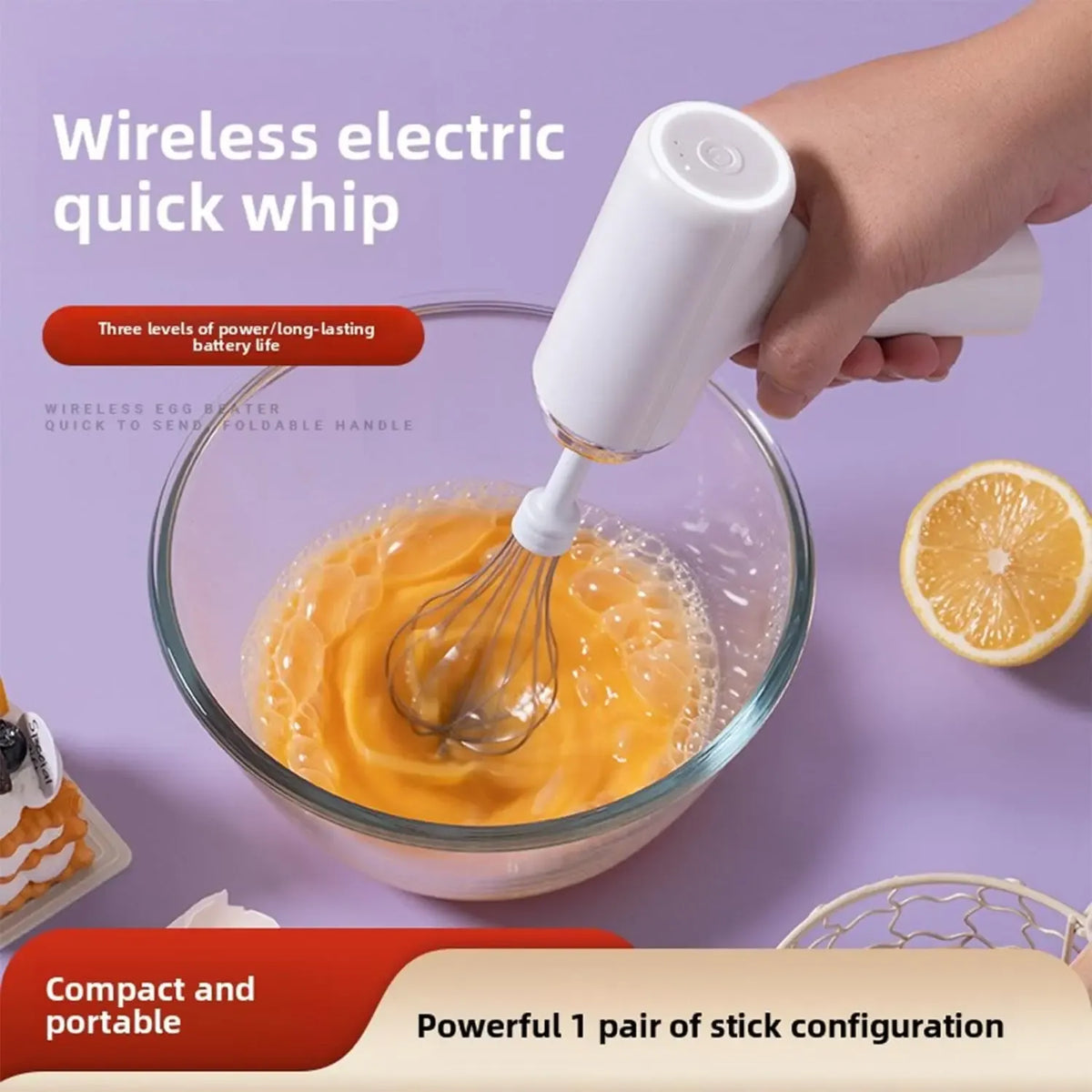 Cordless Electric Hand Mixer Whisk