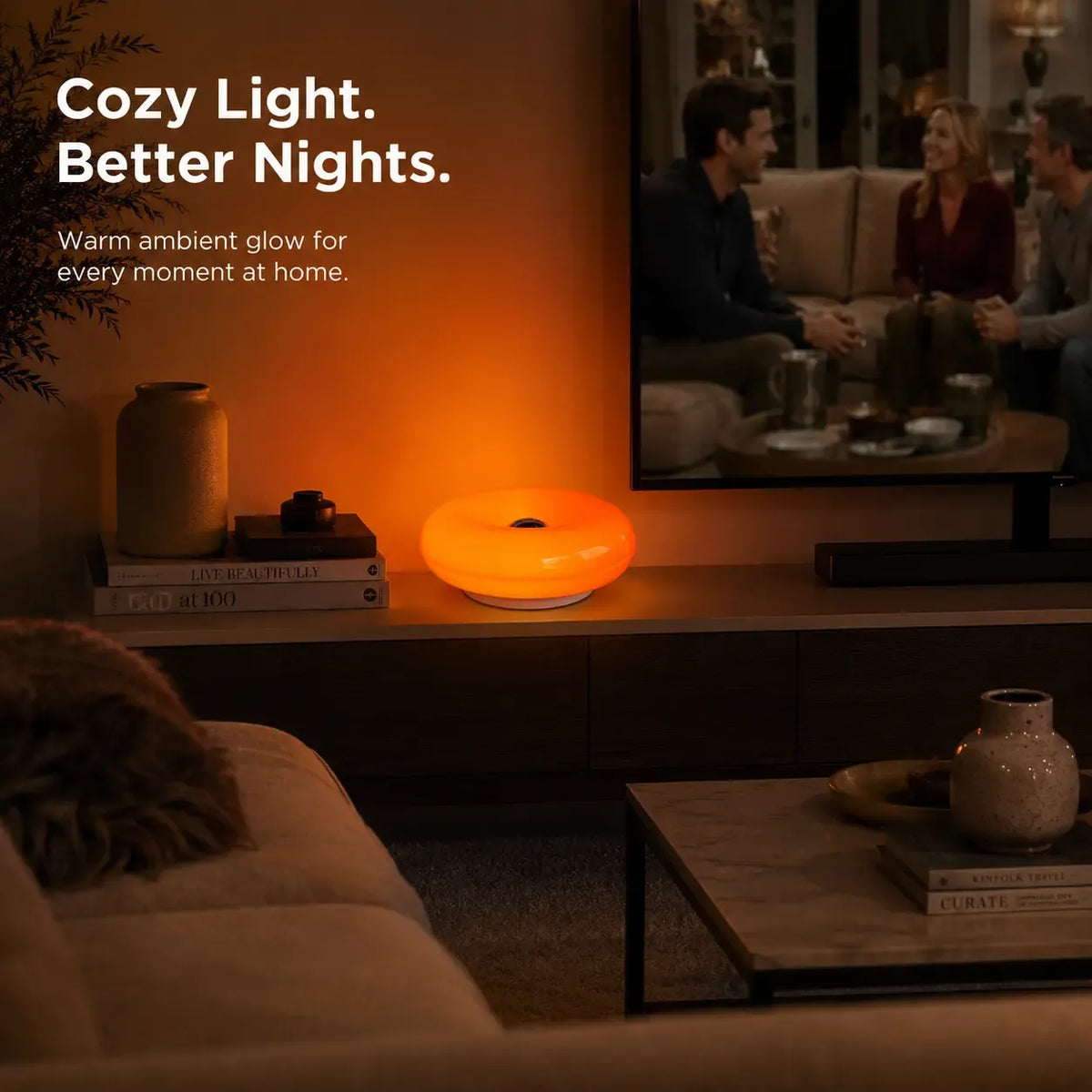 Aesthetic Doughnut LED Night Lamp - 2026 Easter Festive Decor, Touch & Remote Control, Warm & Cozy Glow, Whimsy Room Decor, Bedroom Lamps,sohochic