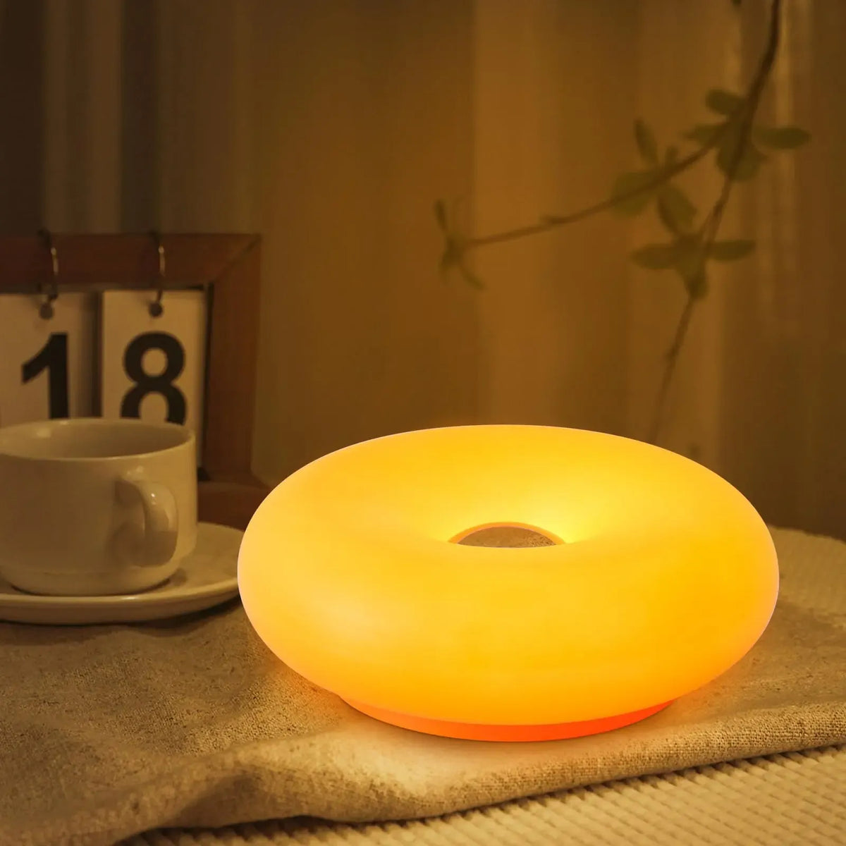 Aesthetic Doughnut LED Night Lamp - 2026 Easter Festive Decor, Touch & Remote Control, Warm & Cozy Glow, Whimsy Room Decor, Bedroom Lamps,sohochic