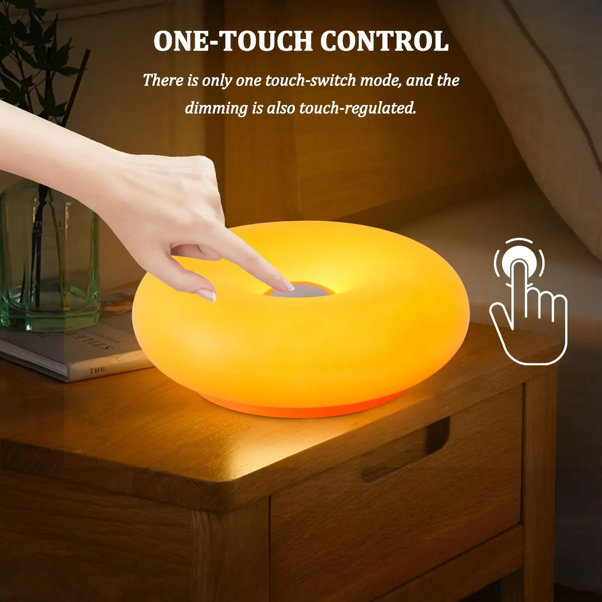 Aesthetic Doughnut LED Night Lamp - 2026 Easter Festive Decor, Touch & Remote Control, Warm & Cozy Glow, Whimsy Room Decor, Bedroom Lamps,sohochic