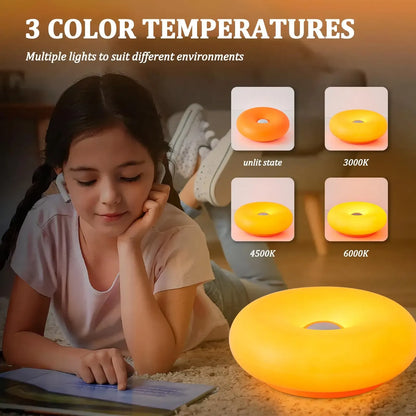 Aesthetic Doughnut LED Night Lamp - 2026 Easter Festive Decor, Touch & Remote Control, Warm & Cozy Glow, Whimsy Room Decor, Bedroom Lamps,sohochic