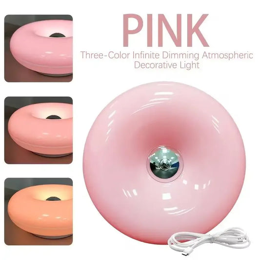 Aesthetic Doughnut LED Night Lamp - 2026 Easter Festive Decor, Touch & Remote Control, Warm & Cozy Glow, Whimsy Room Decor, Bedroom Lamps,sohochic
