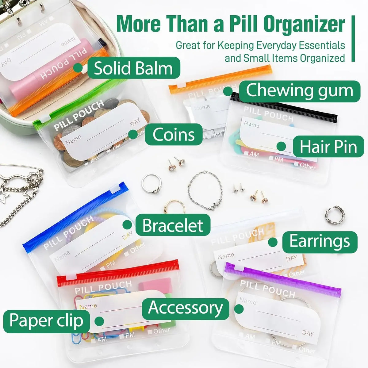 Travel Pill Organizer Set