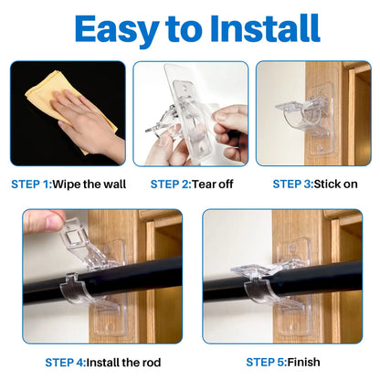 No-Drill Curtain Rod Brackets